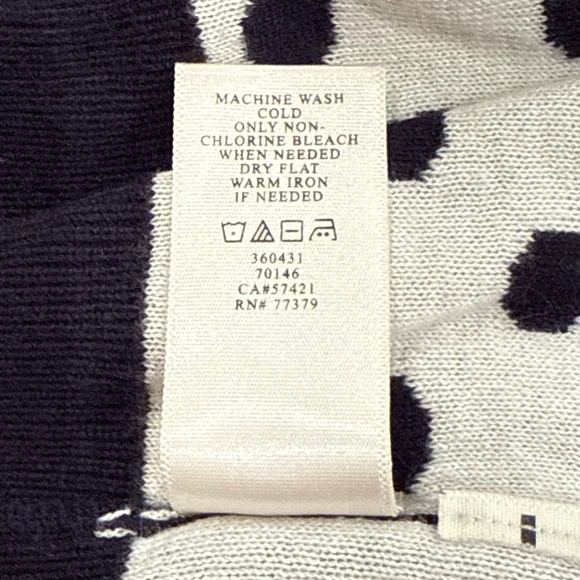 Anne Taylor black and white polka dot zipper cardigan, size S - Picture 10 of 11